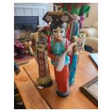 Vintage Chinese Opera Dolls x3