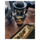 Chinese Black & Gold Porcelain Vase