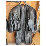 Mens Leather Long Coat By Winlit Size M