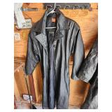 Mens Long Leather Coat By N.Y.D.A Size M