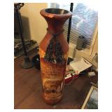 Decorative Floor Vase Features Stone Archway