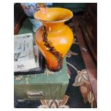 Decorative Glass Vase Butterscotch Yellow