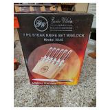 GW 7 Piece Steak Knife Set With Block NIB