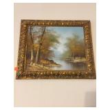 Framed Artwork Oil On Canvas Greenwood