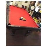 Classic Style Pool Table Featuring Brown Finish