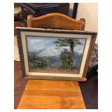 Oil Painting Depicting Mountainous Landscape