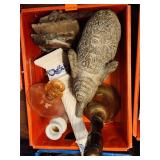 Brass Bell, Elephant Figurine, Book Ends