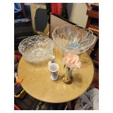 Contents Of Shelf, Ct Glass Bowls, Bud Vases