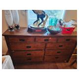 Wood Dresser 9 Drawers, 66'x38'x17'