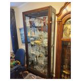 Wood Sliding Glass Door Curio Cabinet 80'x34'x13'