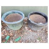 Ceramic Flower Pots x2, 16'x19' Dia.
