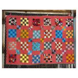 Machine Stitched Block Pattern Quilt