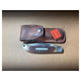 Old Timer Knife In Leather Holder