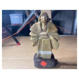 Native American Statue Yellow Alabaster Sculpture