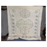 Hand Stitched Vintage Floral Quilt 100' x 88'