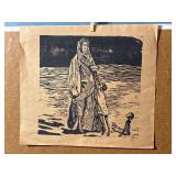 Black & White Folk Art Print 12/13