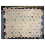 Hand Stitched Vintage Quilt Gma's Flower Garden