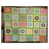 Hand Stitched Quilt Dresden Plate Style 80' x 62'