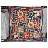 Patchwork Patriotic Star Quilt 86' x 84'