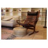 Vintage Seista Lounge Chair W/ Leather Cushions