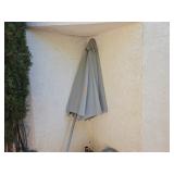 Umbrella with Stand and Small Metal Bin