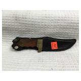 Wood Handle Knife/Leather Sheath Made in Pakistan