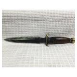 Fixed Blade Dagger with wood Handle Pommel Cap