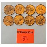 8, 1958D pennies