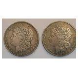 1878, Carson City mint Morgan silver dollars