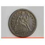 1853 Silver Dime With Arrows