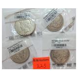 4 silver dollars in original Littleson packaging