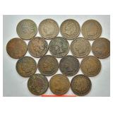 Indian head pennies  16 Coins