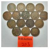 16 indian head pennies