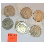 6 Eisenhower dollars