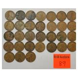 31 early wheat pennies 1910s-1920s