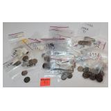 over 250 wheat pennies sorted by date