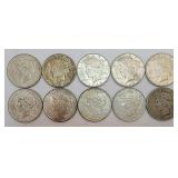 1923 silver peace dollars 10 Coins