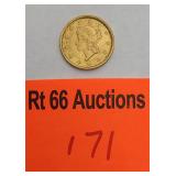 1853 Gold $1 dollar coin