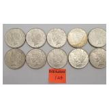 10 1922 Silver peace dollars