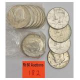 14 1964 Kennedy silver half dollars