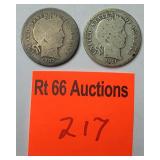 2 early Barber dimes, 1903 O and 1911 S