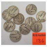 10 standing liberty silver quarters