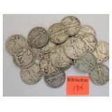 26 silver walking liberty half dollars