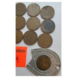13 wheat pennies and good luck penny advert