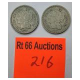 2, 3-cent pieces, 1870 and 1867