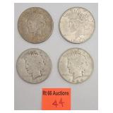 4 peace silver dollars