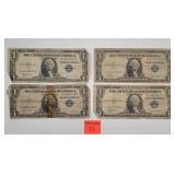4 $1 silver certificate bills 1935 series