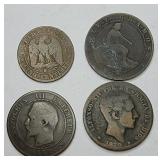 French and Spanish 1800s coins
