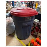 Plastic Trash Can with Patriots