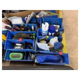 Plastic Organizers with Assorted Supplies